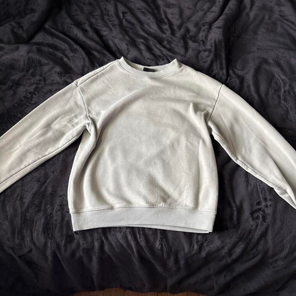 H-m Women's Grey and Green Sweatshirt